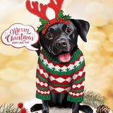 Holiday Black Lab Pop-Up with reindeer antlers