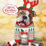 English Bulldog with Antlers and Speech Bubble