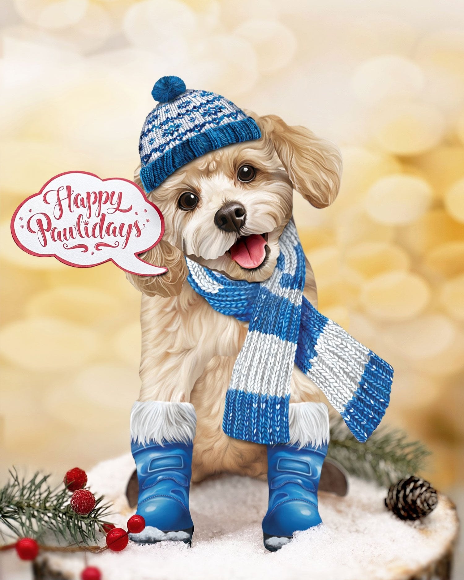 Holiday Poodle Pop-Up Card