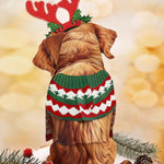 Back of Holiday Golden Retriever Pop-Up Card