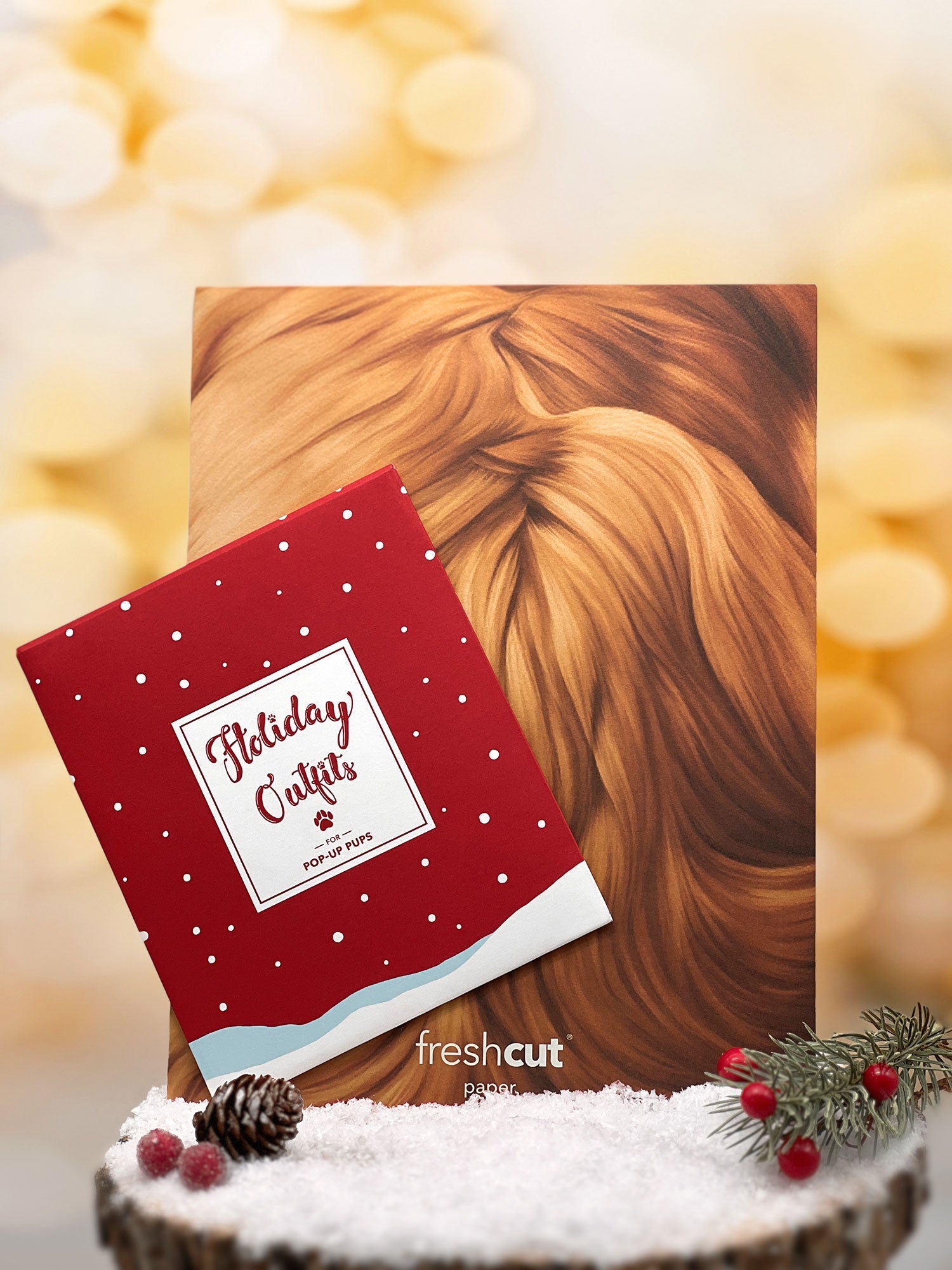 Holiday Golden Retriever Pop-Up Card envelope