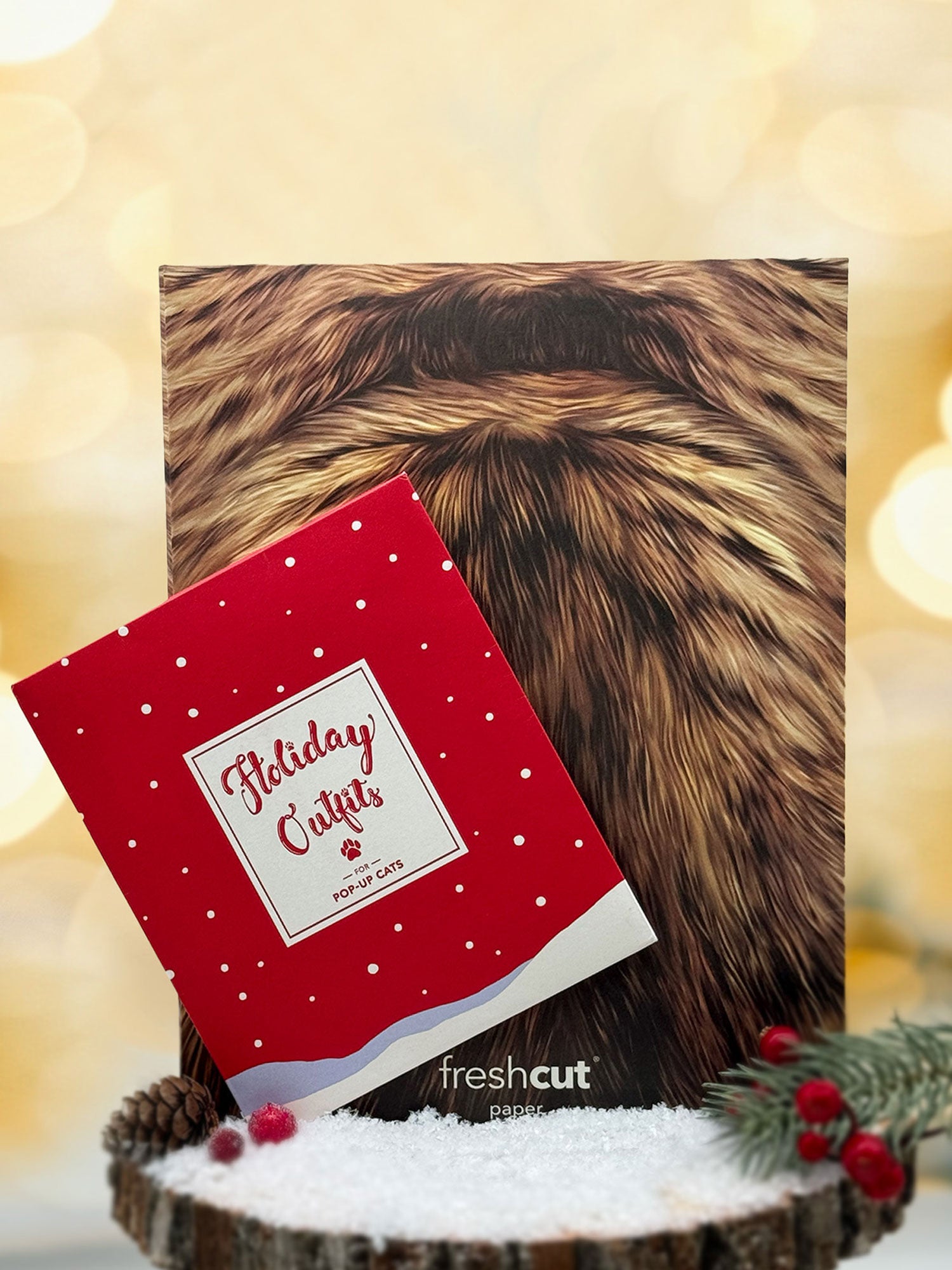 Holiday Brown Tabby Cat Pop-Up envelope