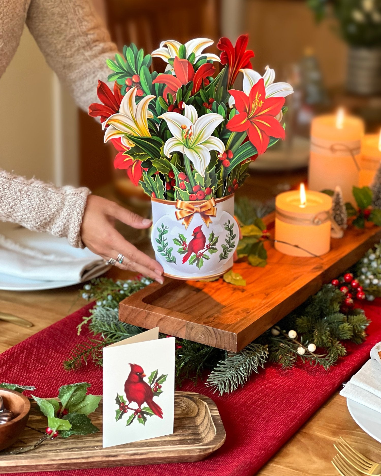 Winter Joy as holiday centerpiece