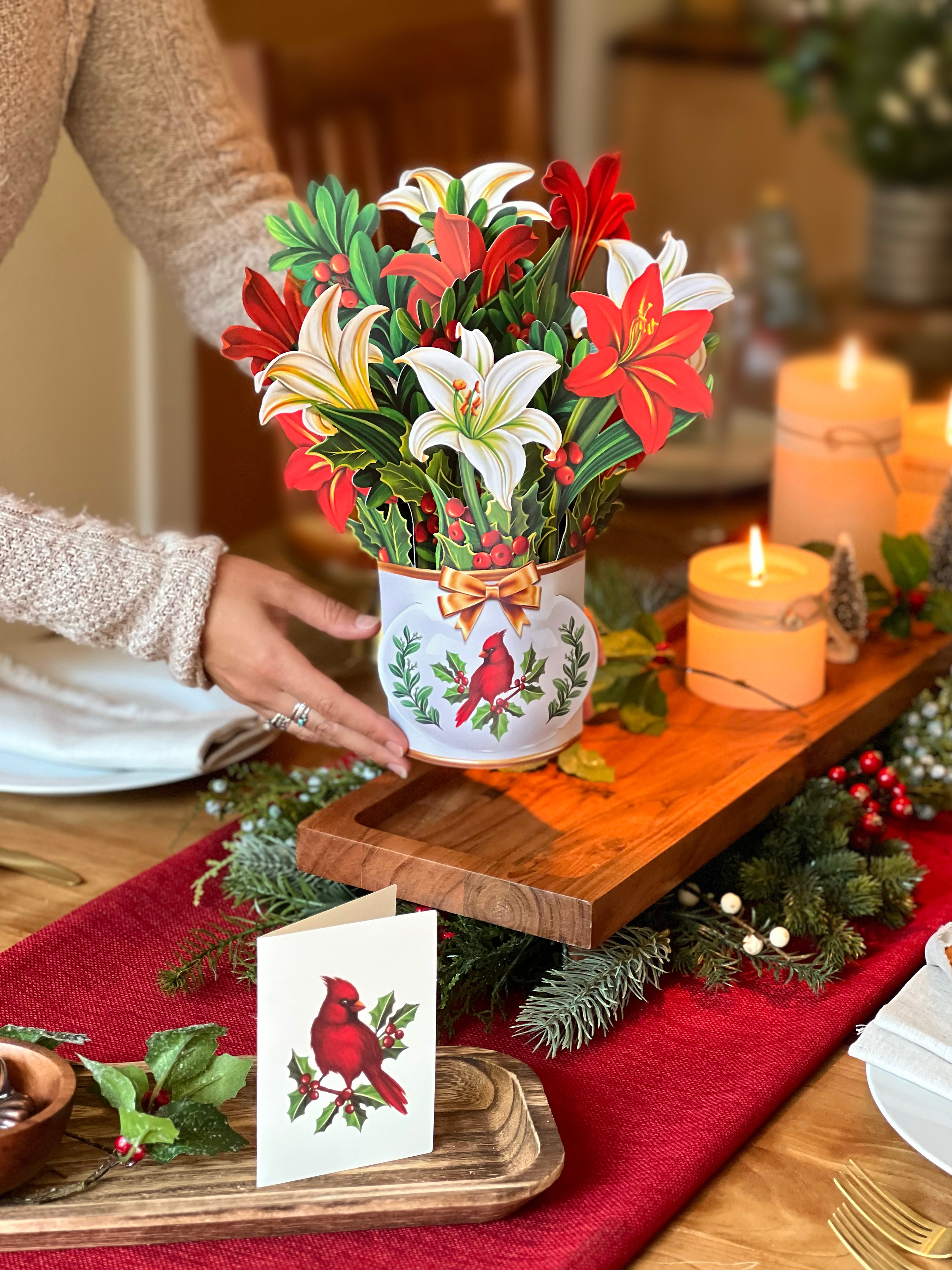 Winter Joy as holiday centerpiece