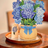 Nantucket Hydrangeas on wooden table