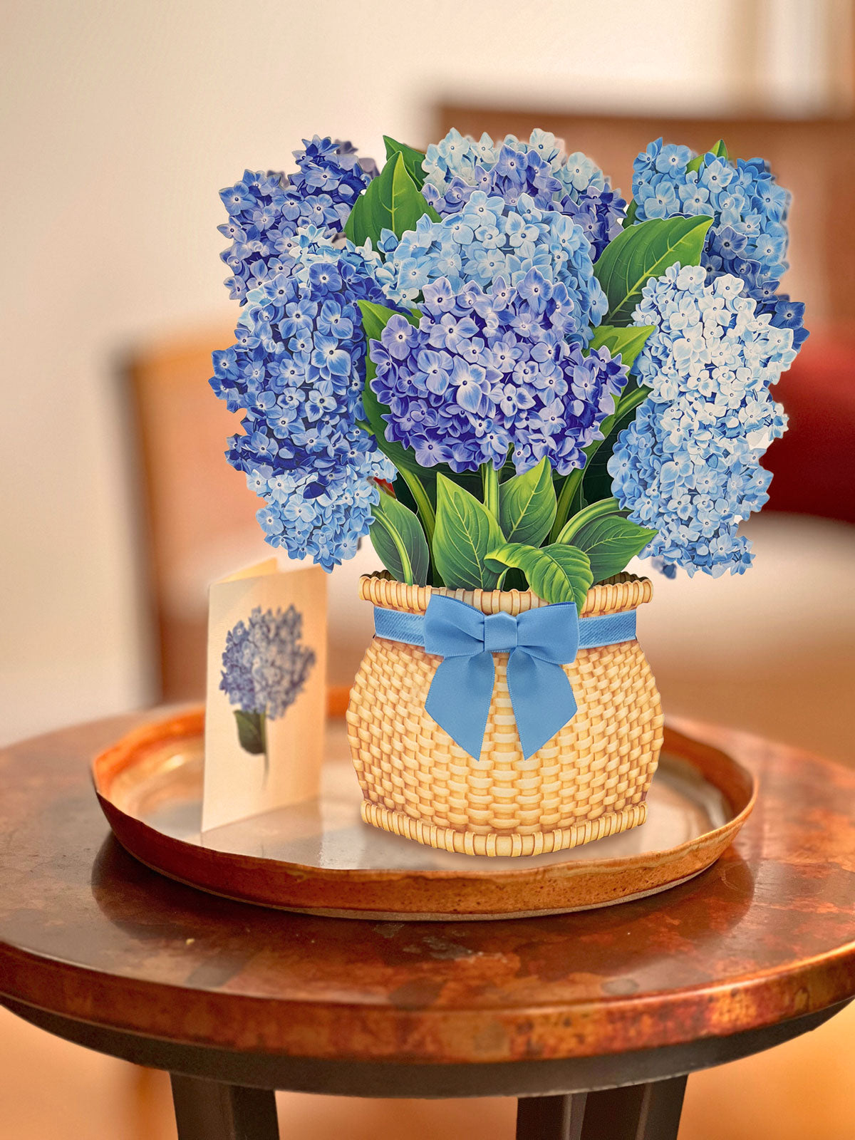 Nantucket Hydrangeas on wooden table