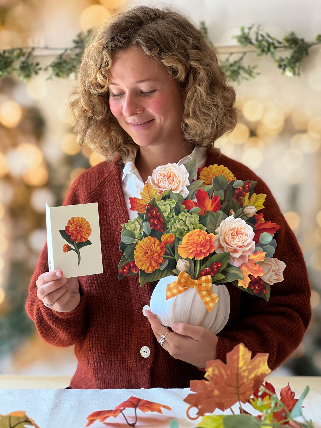 Pumpkin Spice bouquet along harvest decorations