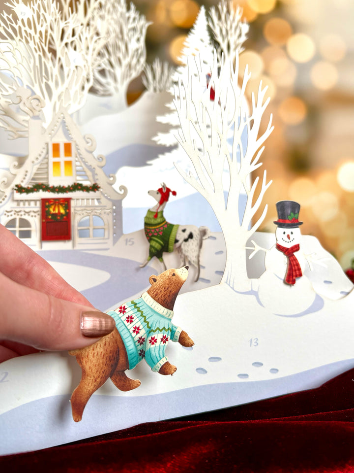 FreshCut Paper Woodland Wonderful Advent Calendar 3D Greeting Card