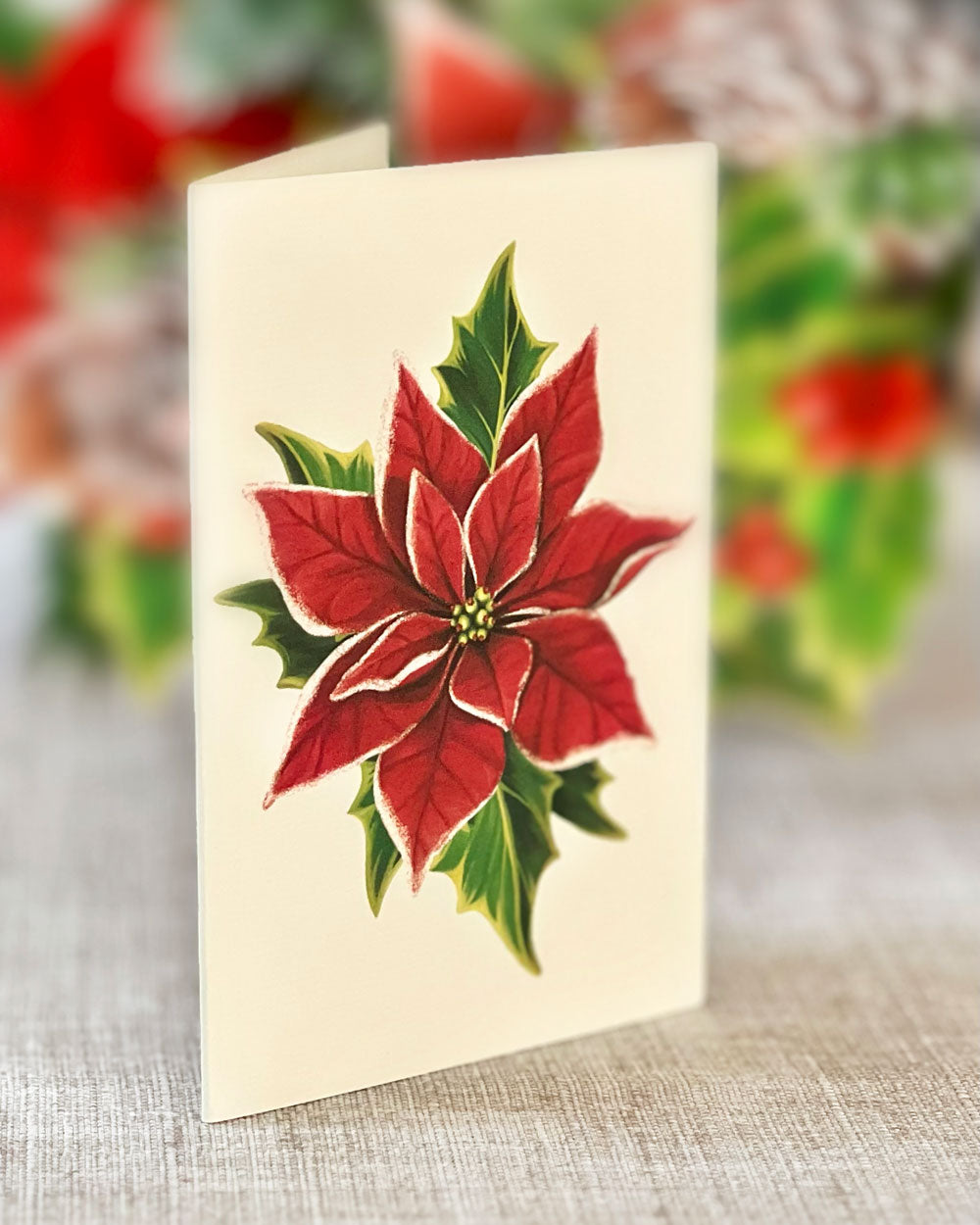 Birch Poinsettia Notecard