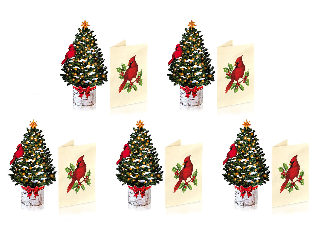 FreshCut Paper Set of 2 Holiday Pop-Up Cards Tree and Wreath