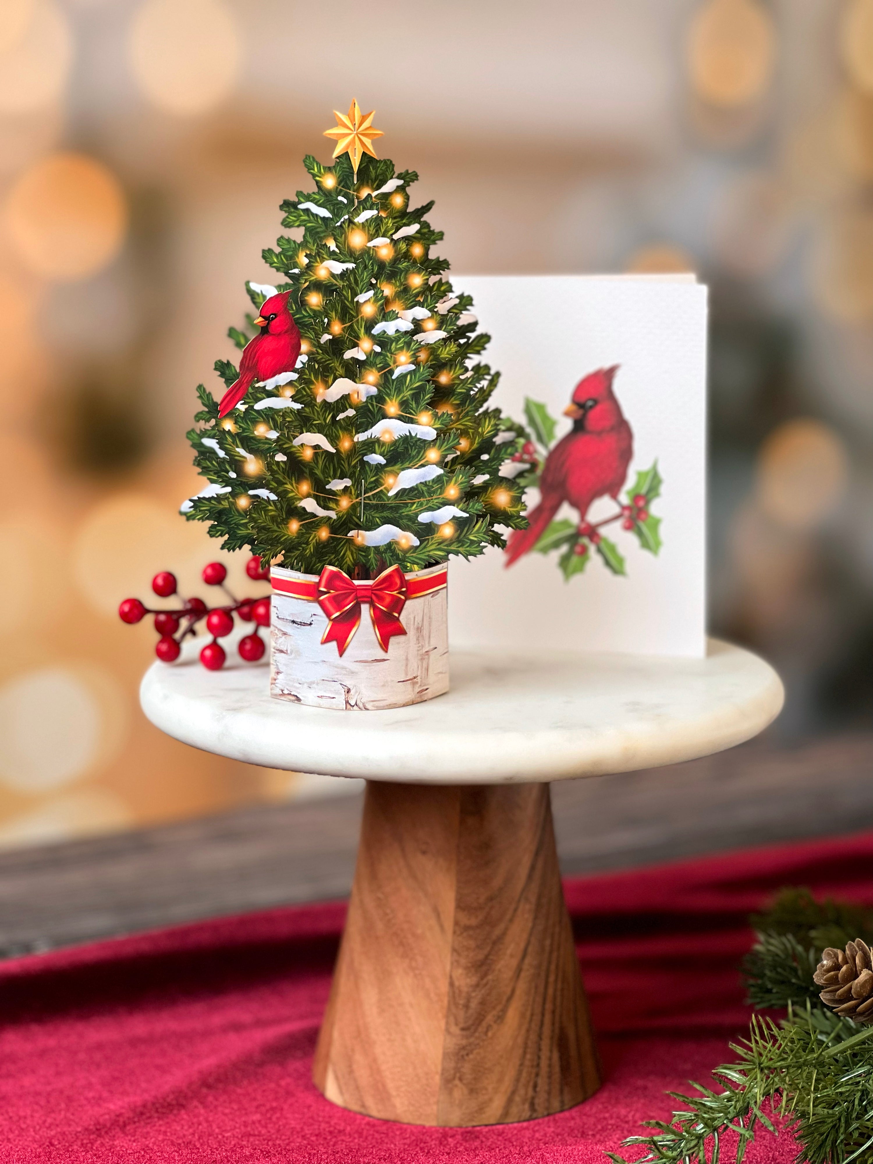 Mini Merry Tree with Red Bird