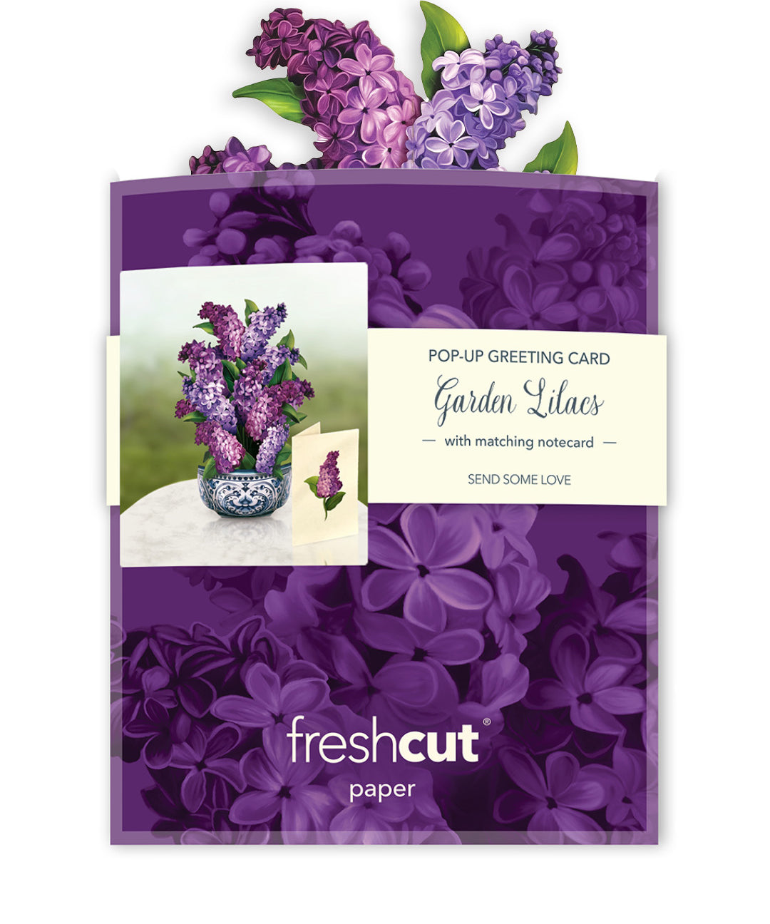 Mini Garden Lilacs bouquet and envelope