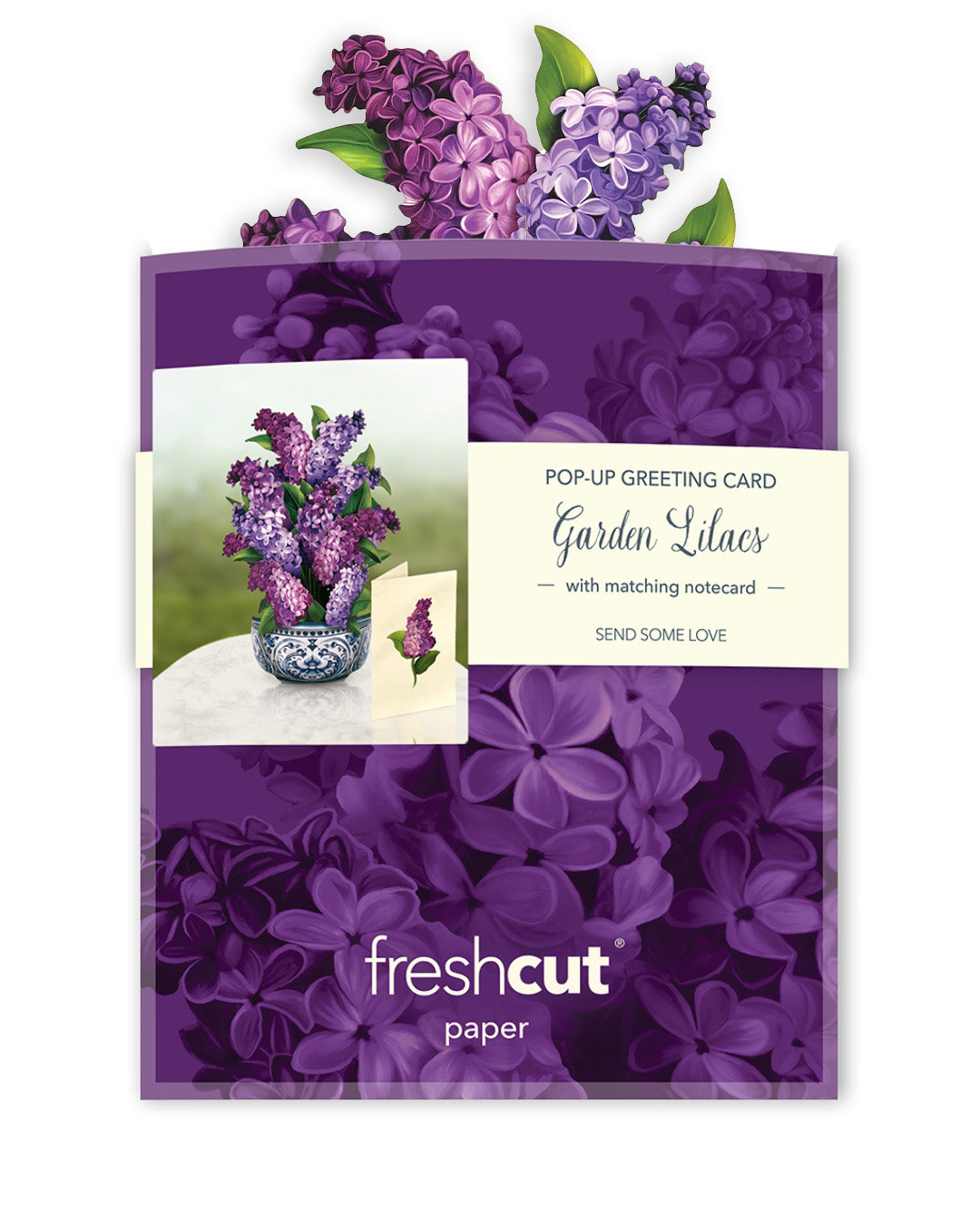 Mini Garden Lilacs bouquet and envelope