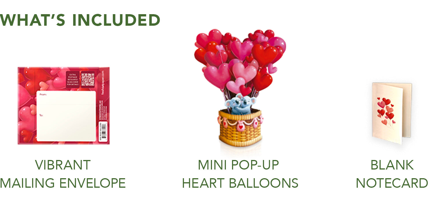 Mini Heart Balloons Pop-Up Card