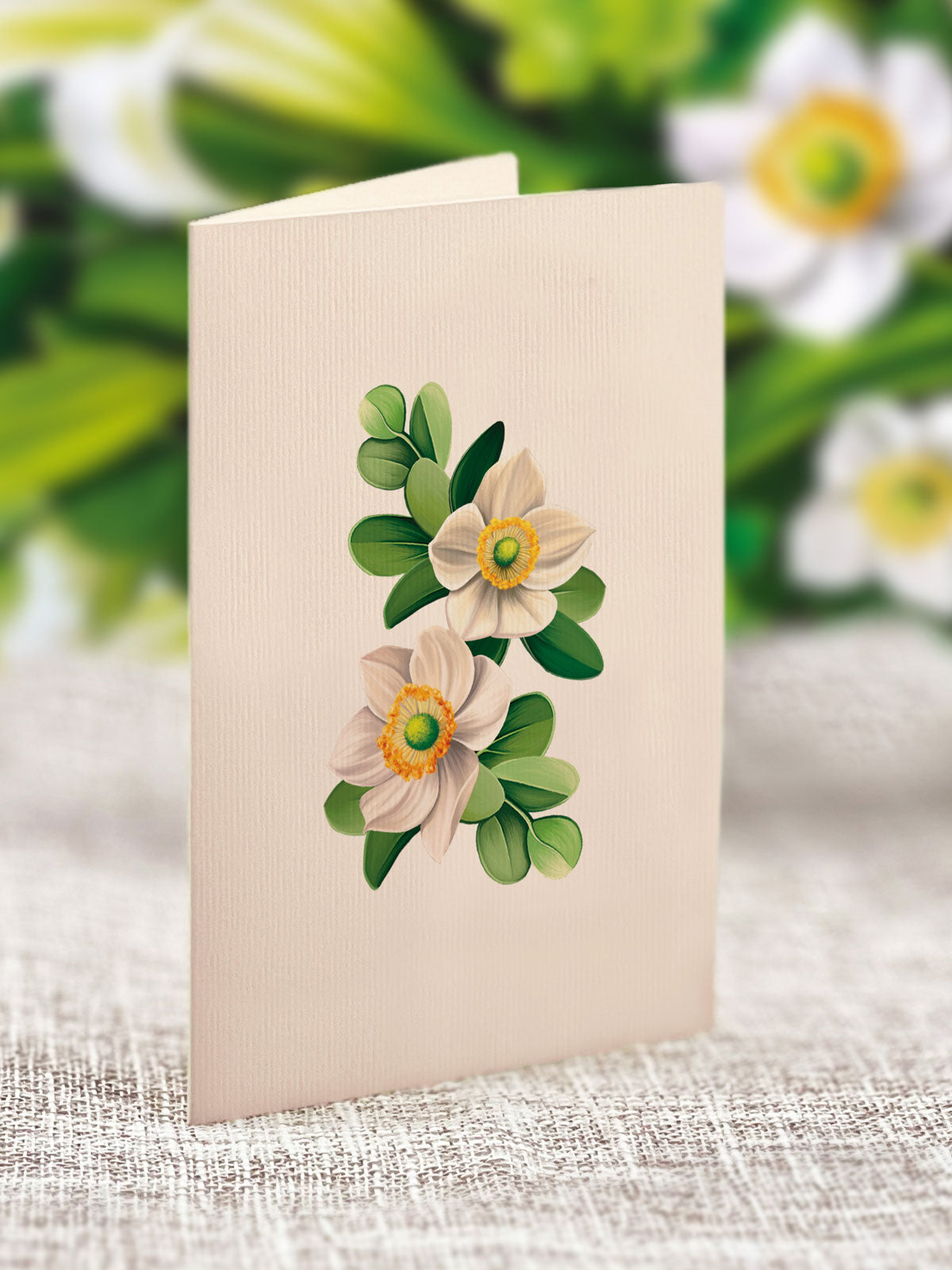 Mini Ivory and Sage Bouquet notecard