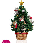 Cat Christmas Tree with Gold Star