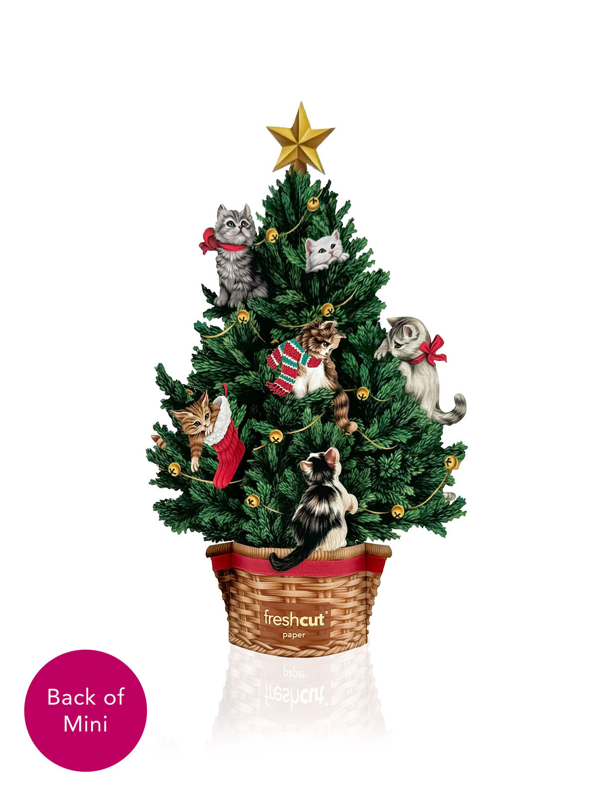 Cat Christmas Tree with Gold Star