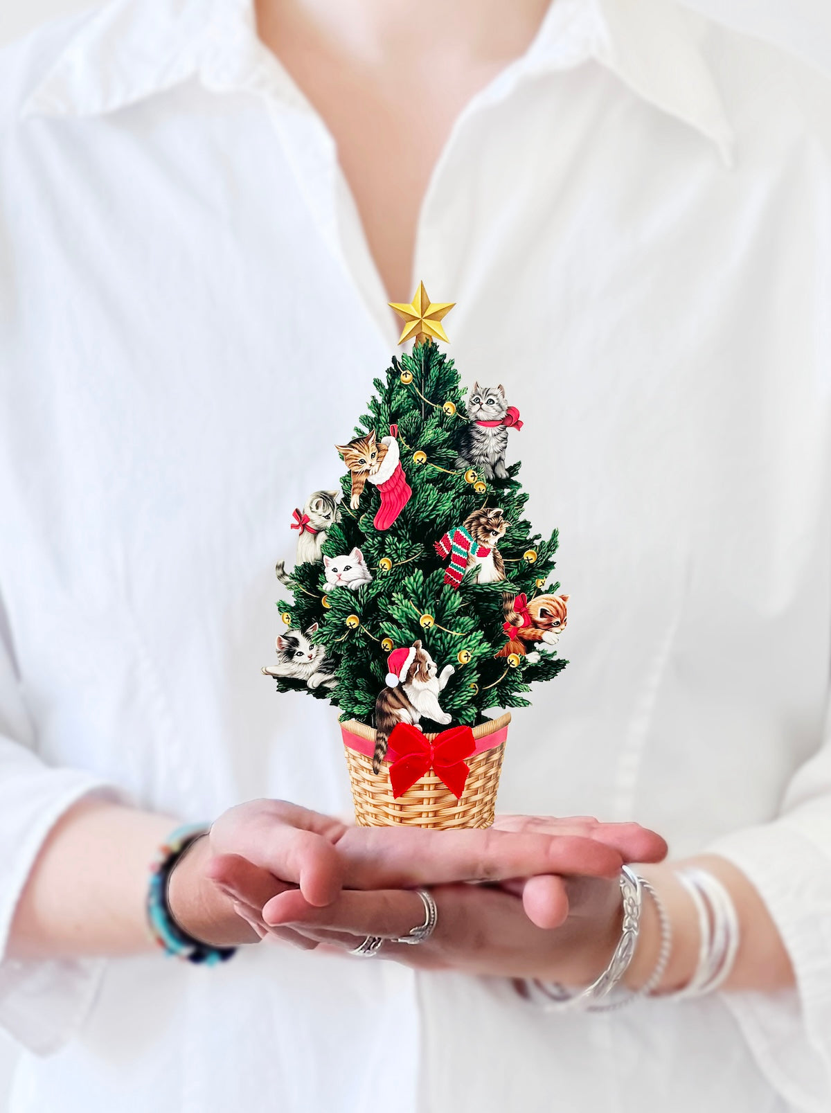 Mini Christmas Tree with Cats