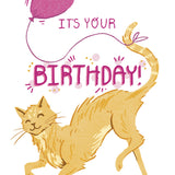 Cat Balloon Birthday Card