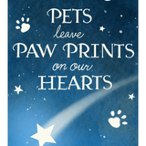 Pet Paw Prints on Heart Card