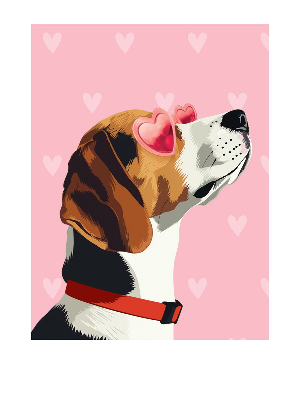 Valentine's Day Beagle Card