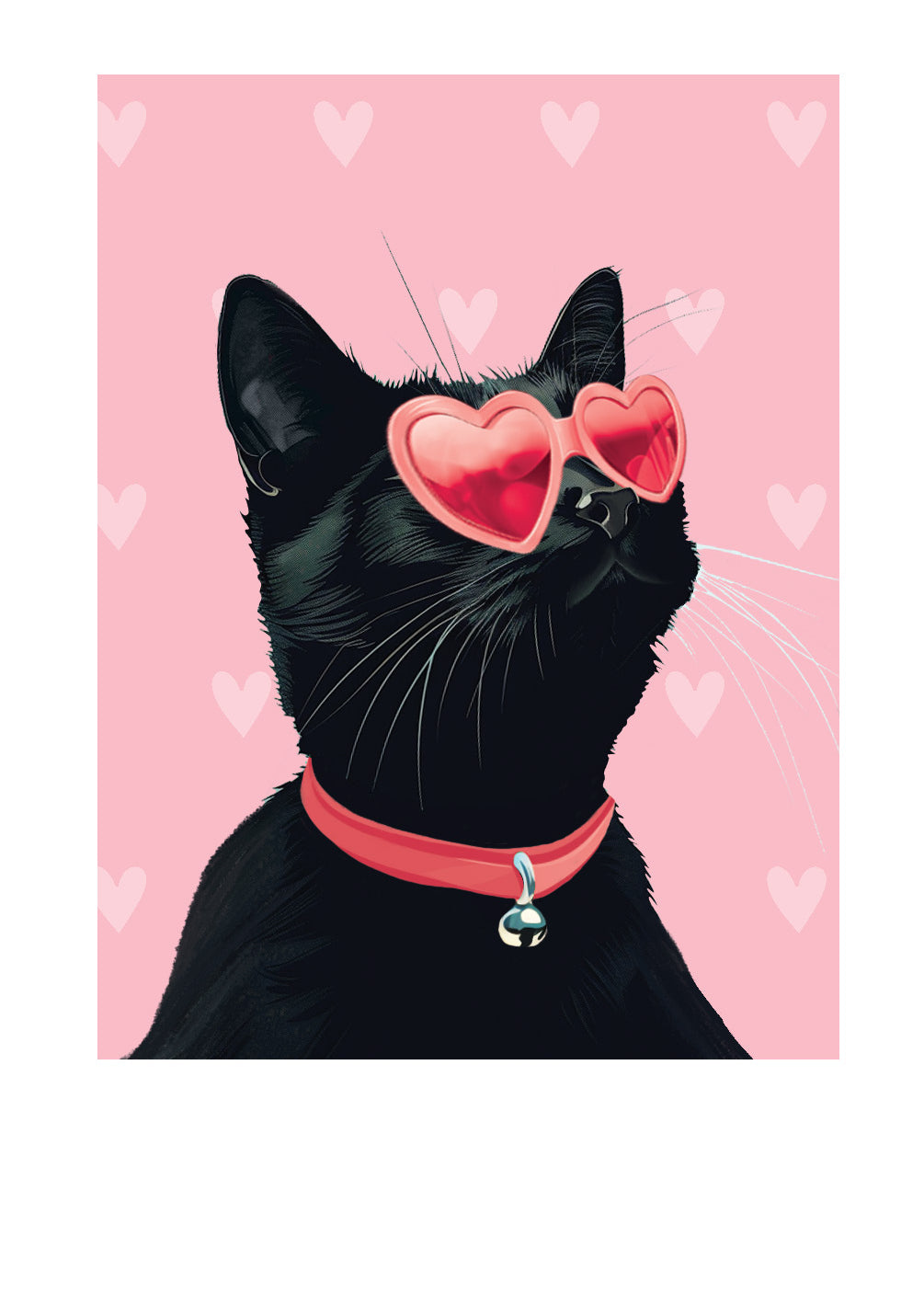 Valentine's Day Black Cat Card