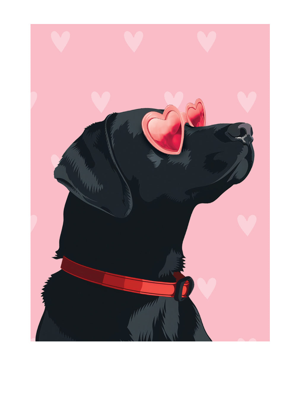 Valentine's Day Black Lab Card