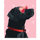 Valentine's Day Black Lab Card