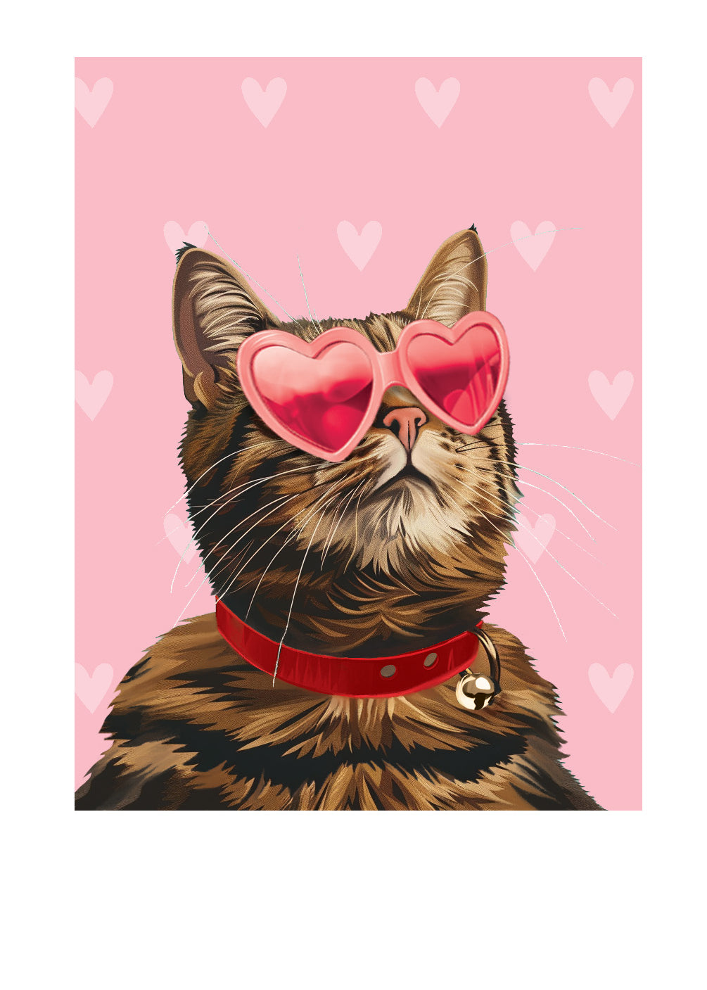 Valentine's Day Brown Tabby Card