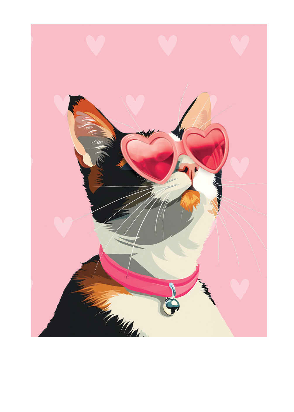 Valentine's Day Calico Cat Card