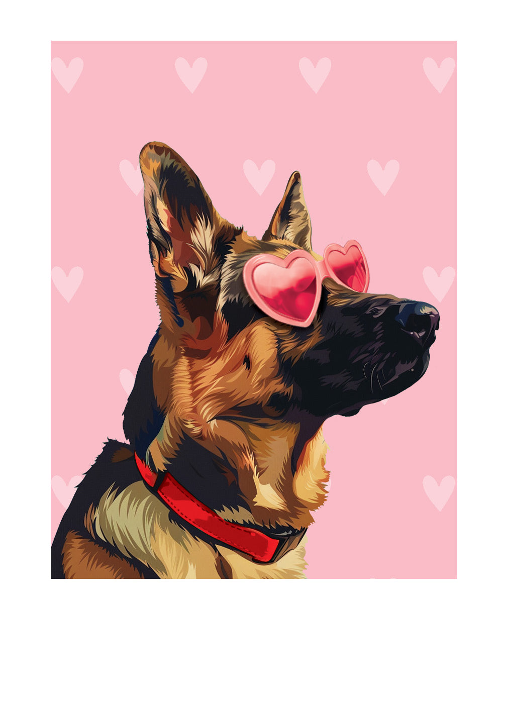 Valentine's Day German Shepherd Card