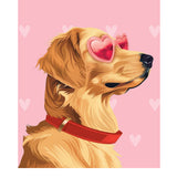 Valentine's Day Golden Retriever Card