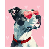 Valentine's Day Gray Pit Bull Card