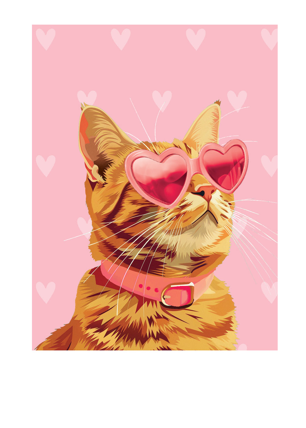 Valentine's Day Orange Tabby Card