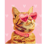 Valentine's Day Orange Tabby Card