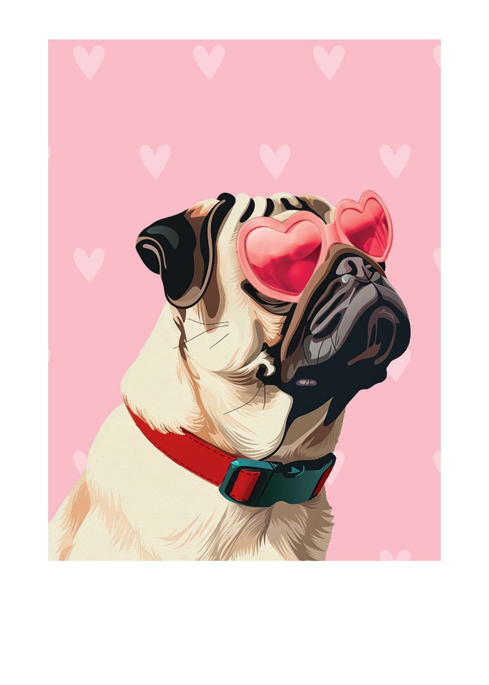 Valentine's Day Pug Card