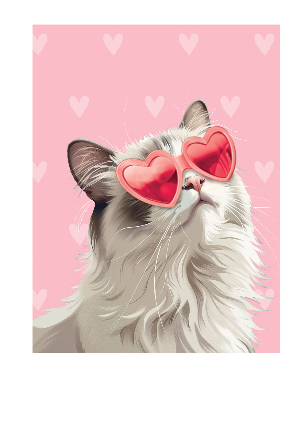 Valentine's Day Ragdoll Cat Card