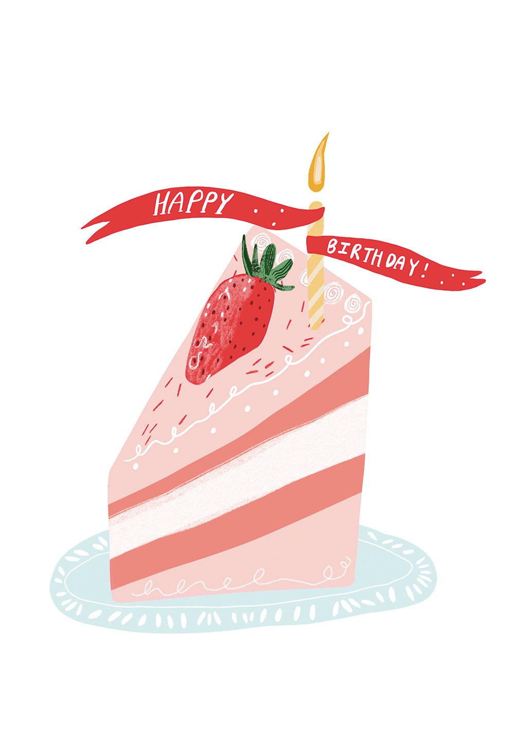 Birthday Strawberry Cake Card - FreshCut Paper