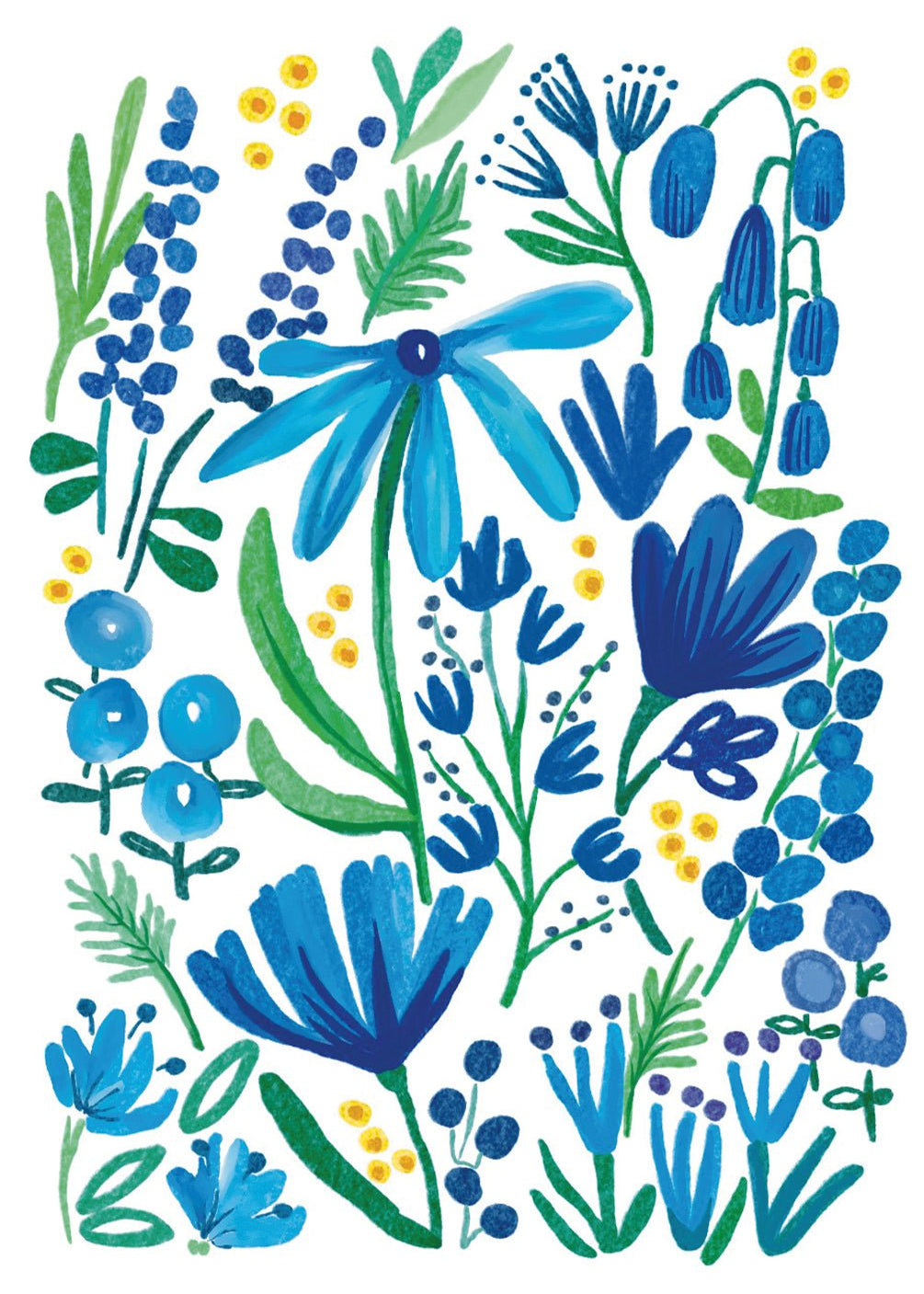 Blue Floral Card - FreshCut Paper