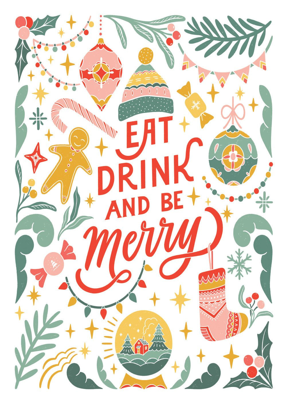 Eat Drink and Be Merry Card - FreshCut Paper