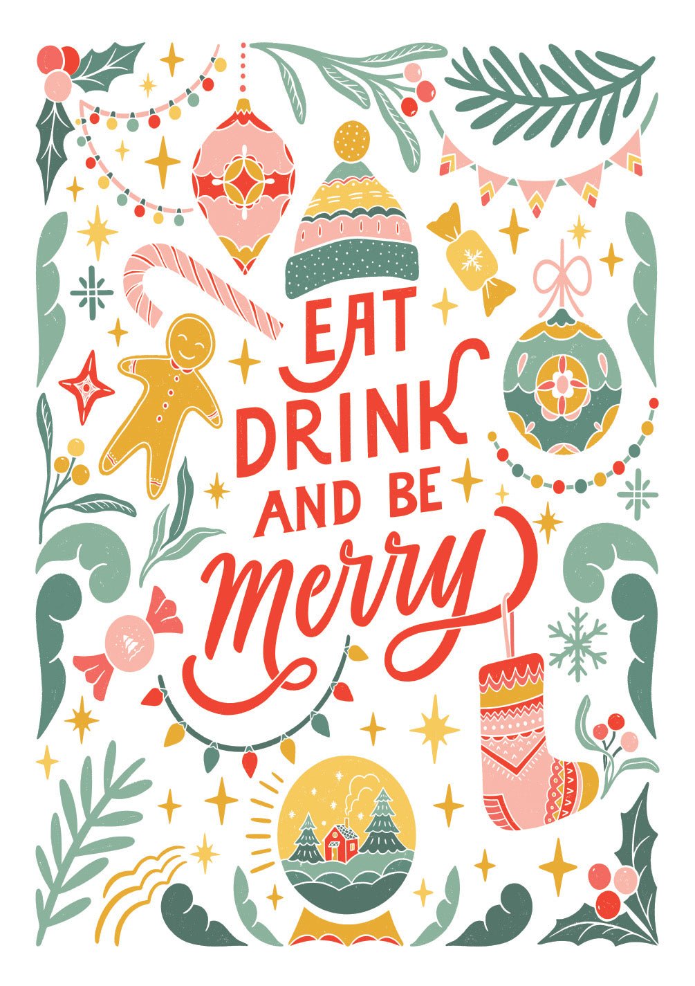 Eat Drink and Be Merry Card - FreshCut Paper