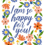 Happy For You Floral Card - FreshCut Paper