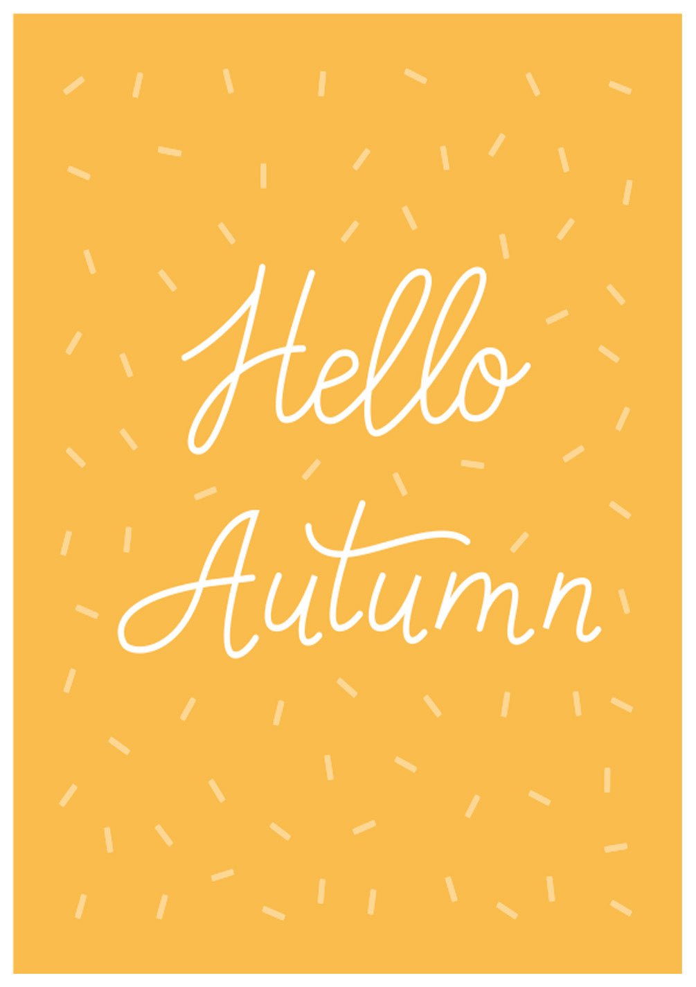 Hello Autumn Swirl Script Card - FreshCut Paper