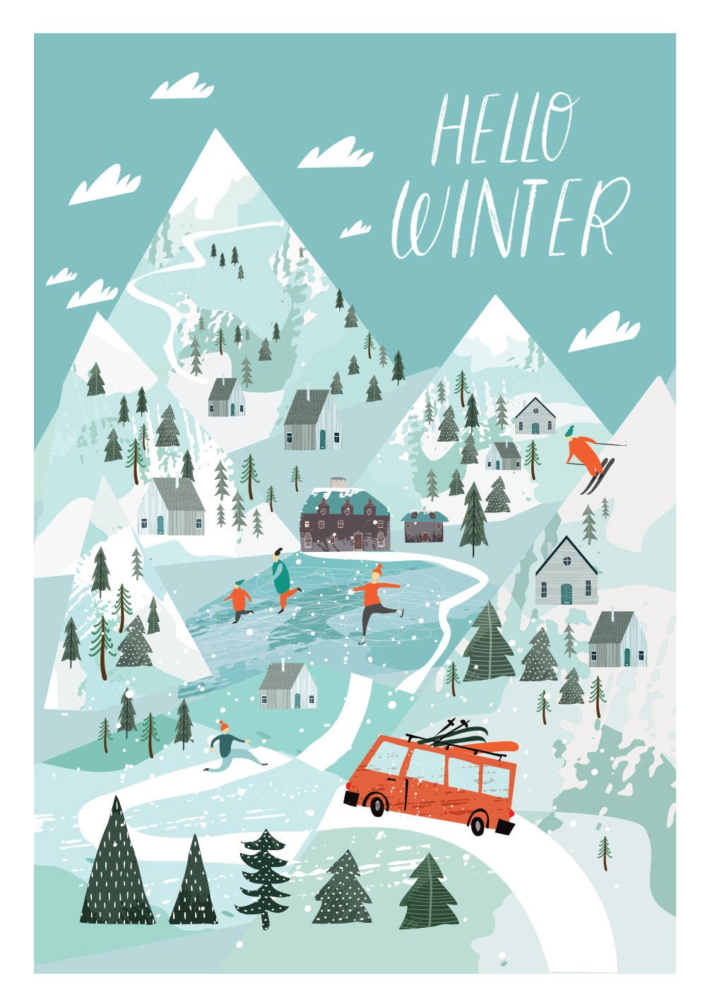 Hello Winter Card - FreshCut Paper