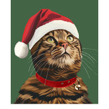 Holiday Brown Tabby Cat Card