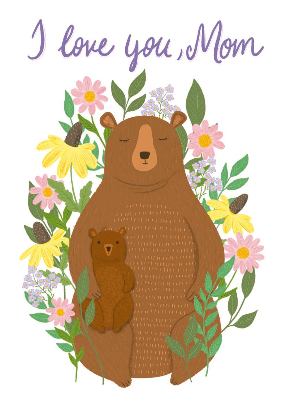 I Love You Mom Bear Card - FreshCut Paper