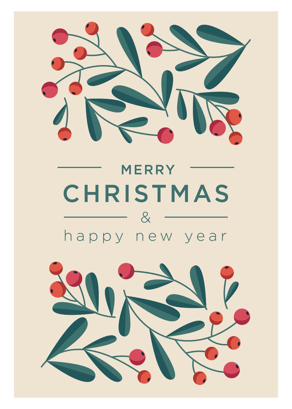 Merry Christmas and Happy New Years Card - FreshCut Paper