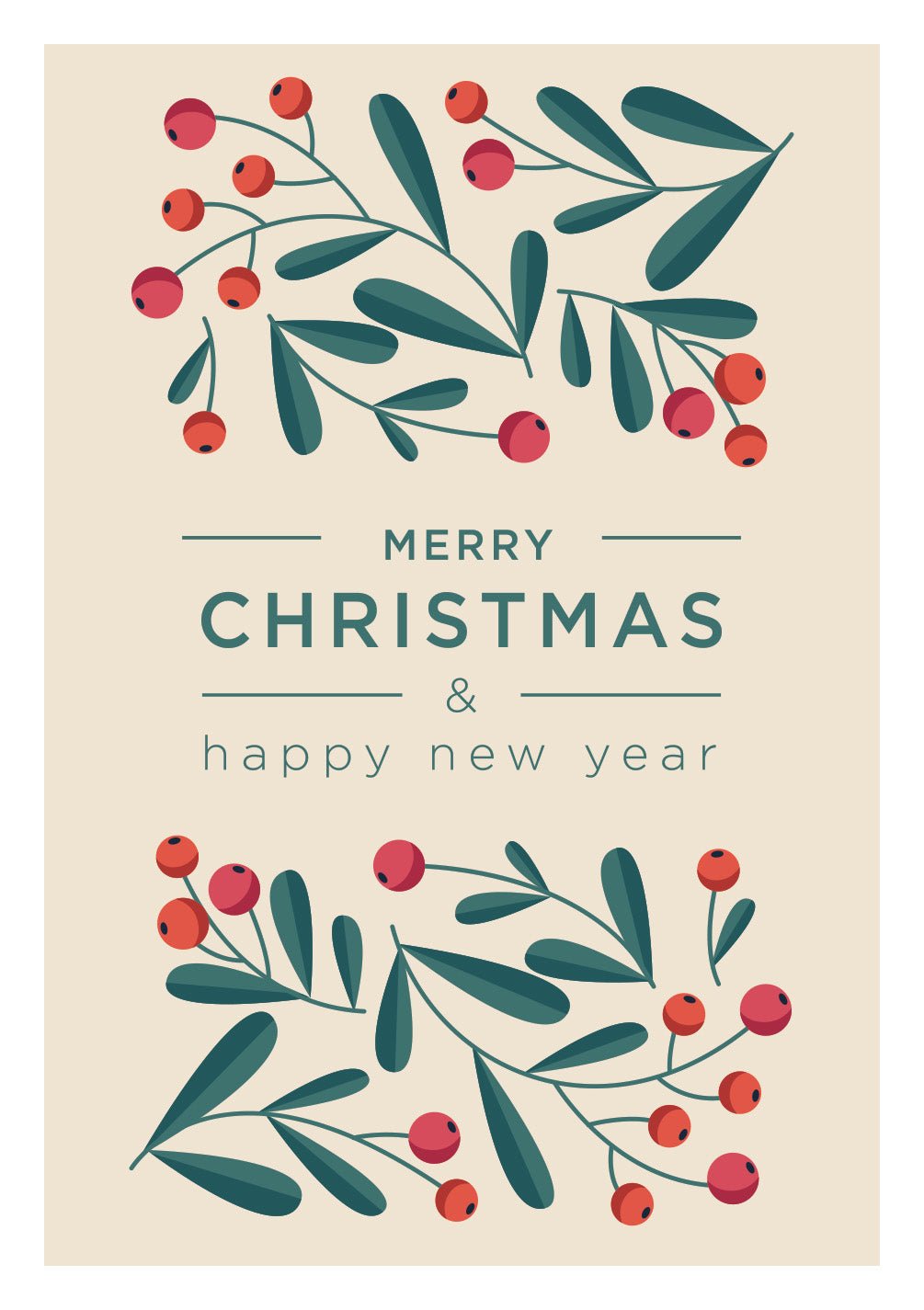 Merry Christmas and Happy New Years Card - FreshCut Paper