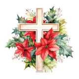 Poinsettia Cross Card - FreshCut Paper