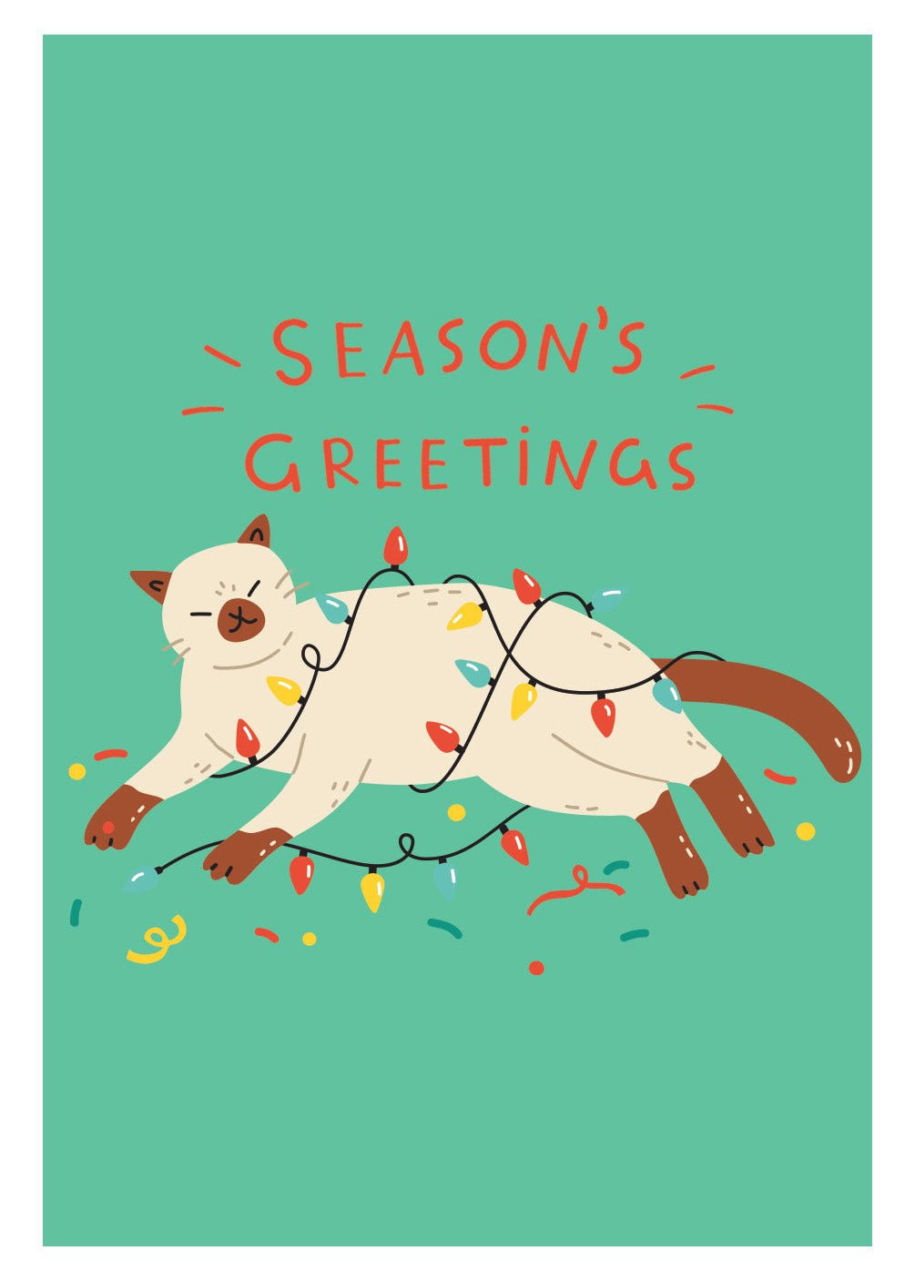 Season's Greetings Cat Card - FreshCut Paper